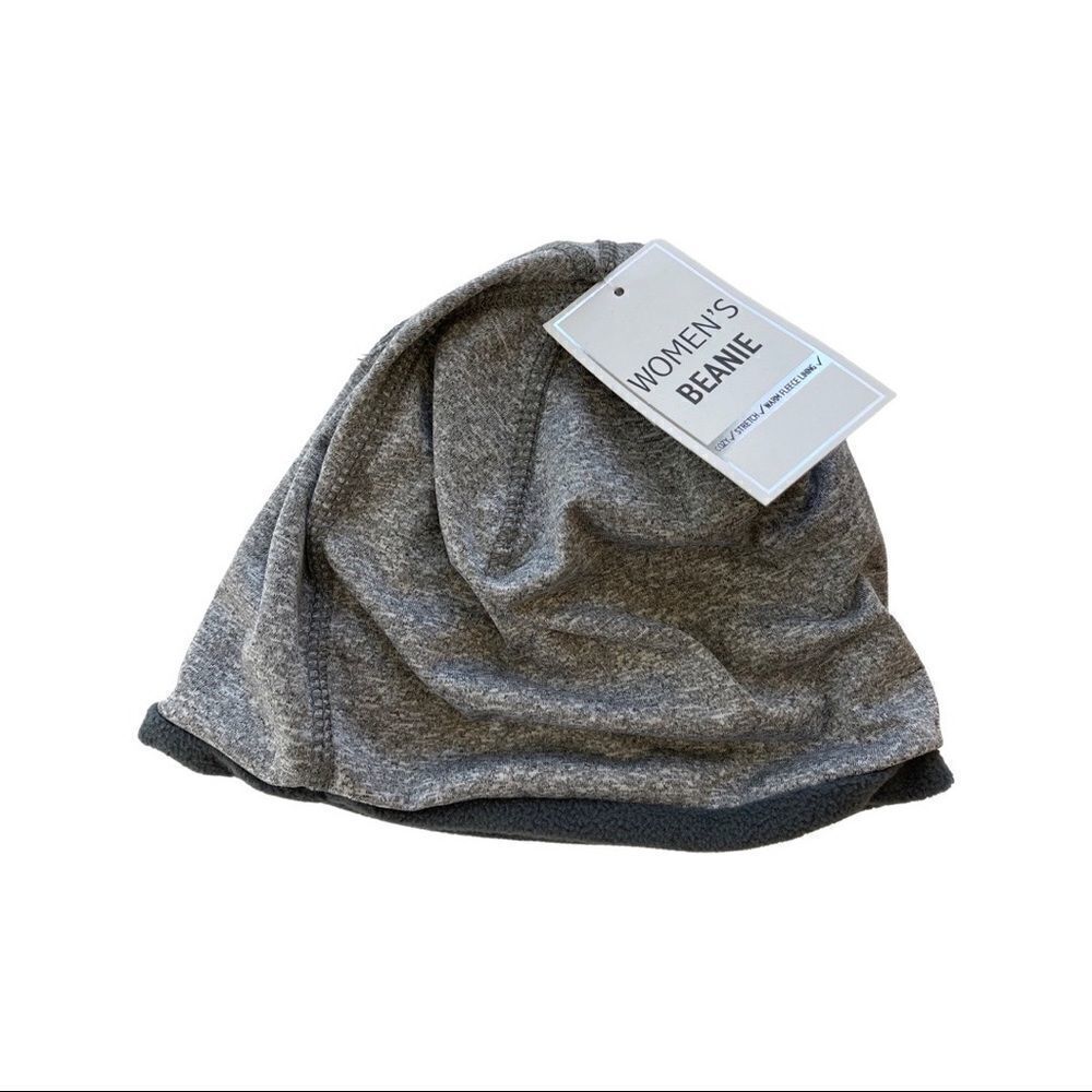 Spacedye Fleece-Lined Beanie • Heather Grey • NWT